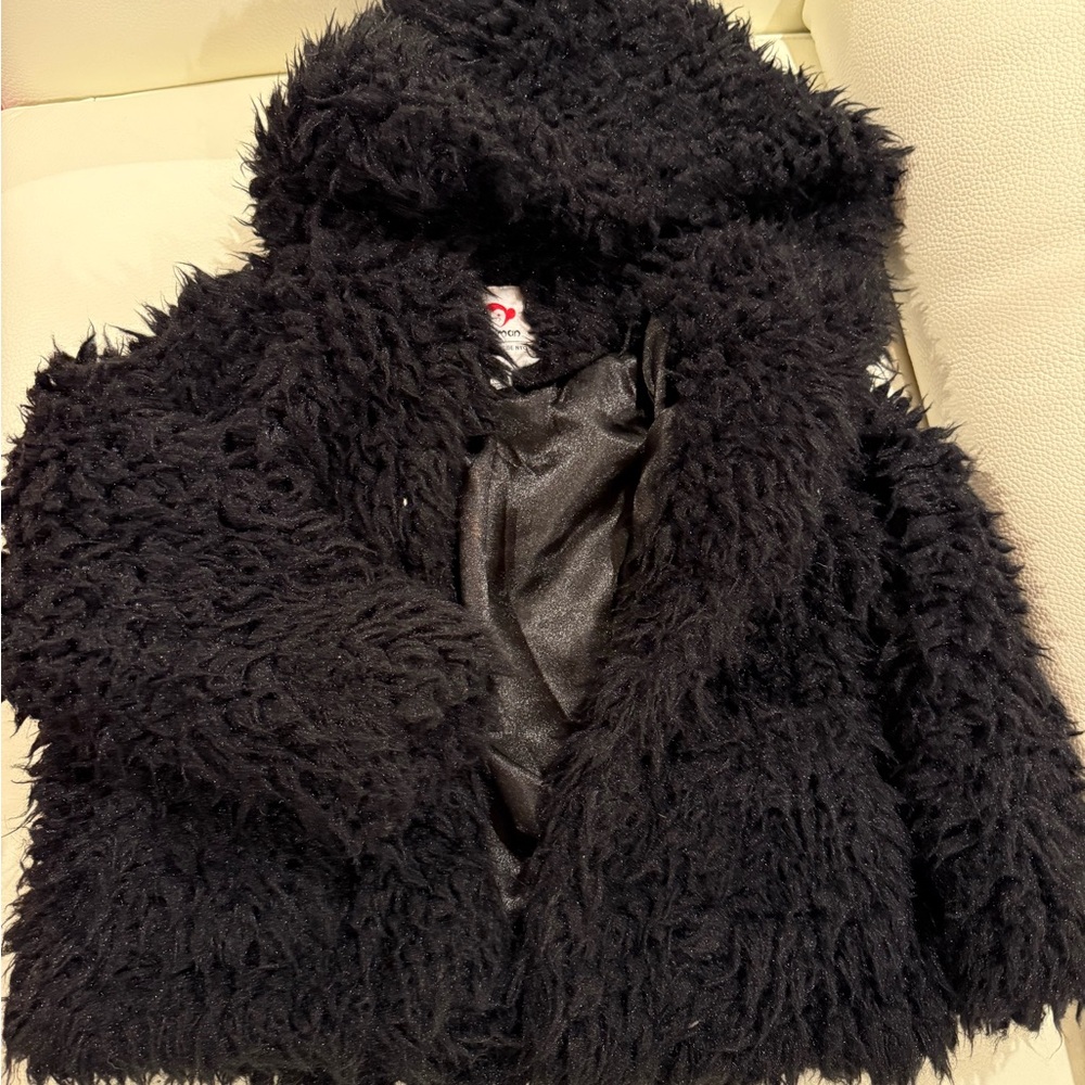 Appaman Black faux fur coat